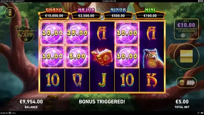 Mega Fire Blaze: 3 Wizards slot screenshot 3