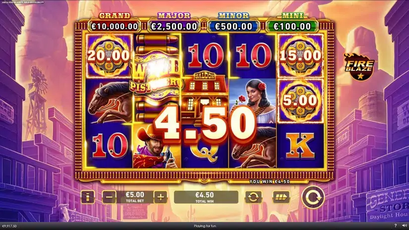 Mega Fire Blaze Wild Pistolero slot screenshot 3