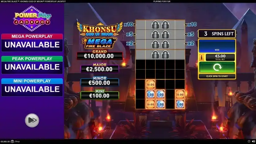 Mega Fire Blaze: Khonsu God of Moon Powerplay Jackpot slot screenshot 4