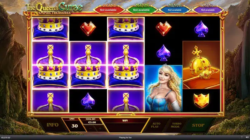The Queens Curse Empire Treasures slot screenshot 2