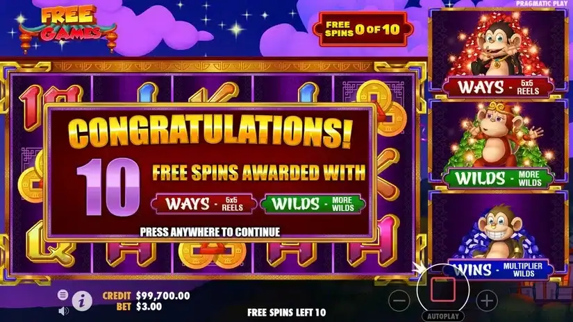 3 Dancing Monkeys slot screenshot 2
