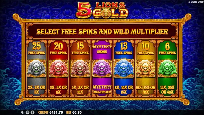 5 Lions Gold slot screenshot 6