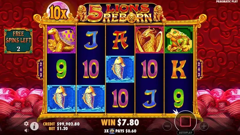 5 Lions Reborn slot screenshot 