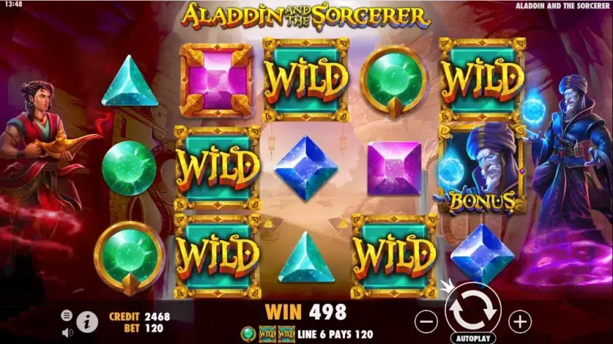 Aladdin and the Sorcerer slot screenshot 2
