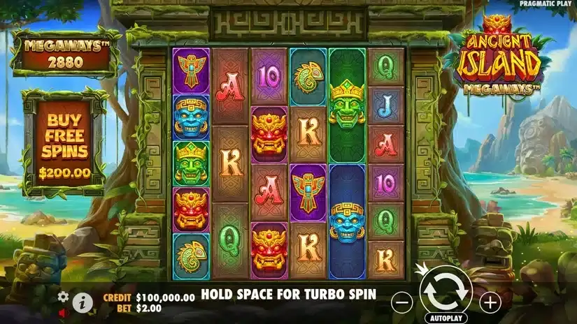 Ancient Island Megaways slot screenshot 