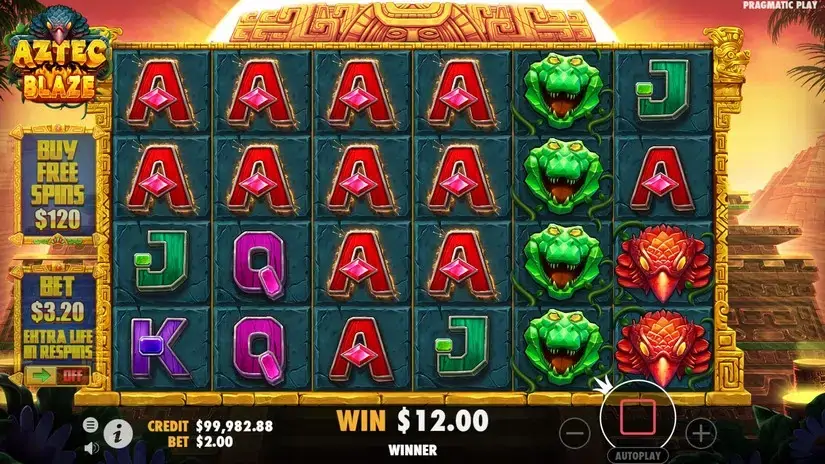 Aztec Blaze slot screenshot 2