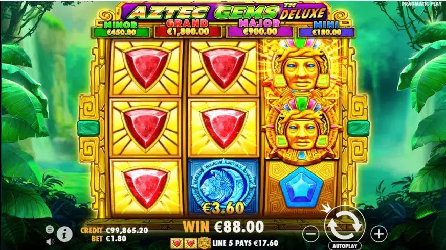 Aztec Gems Deluxe slot screenshot 2