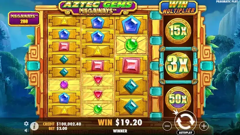 Aztec Gems Megaways slot screenshot 3