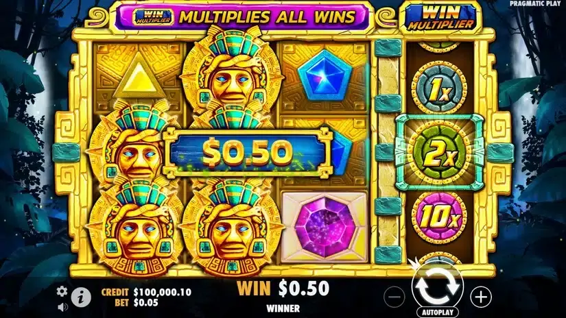 Aztec Gems slot screenshot 2