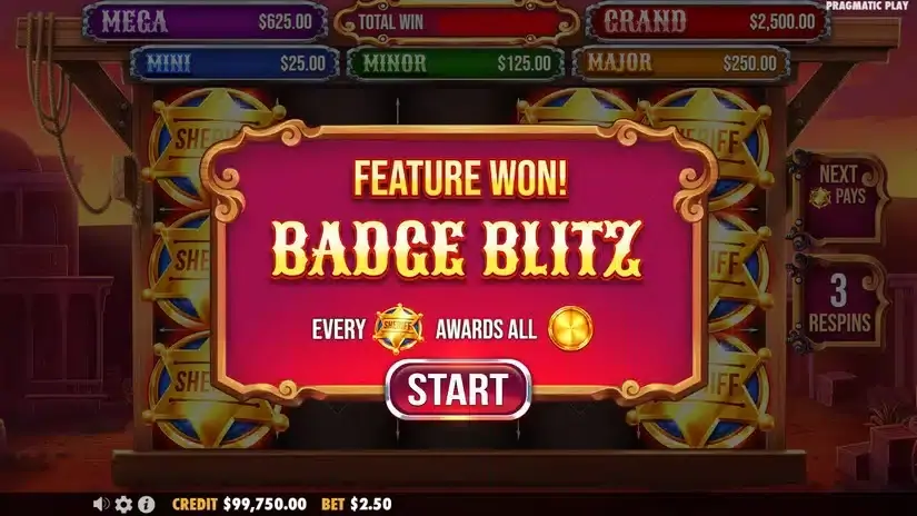 Badge Blitz slot screenshot 3
