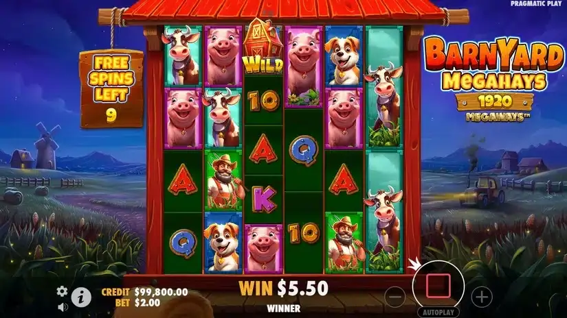 Barnyard Megahays Megaways slot screenshot 4