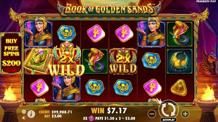 Book of Golden Sands slot screenshot 2
