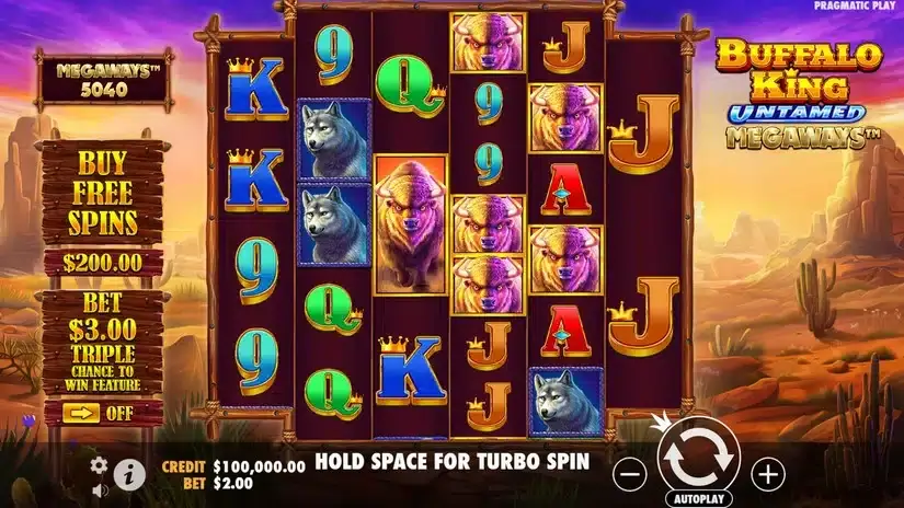 Buffalo King Untamed Megaways slot screenshot 
