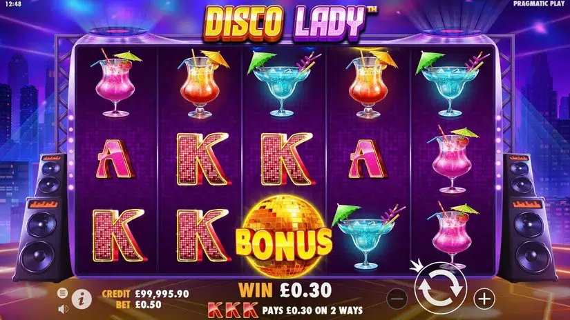 Disco Lady slot screenshot 2