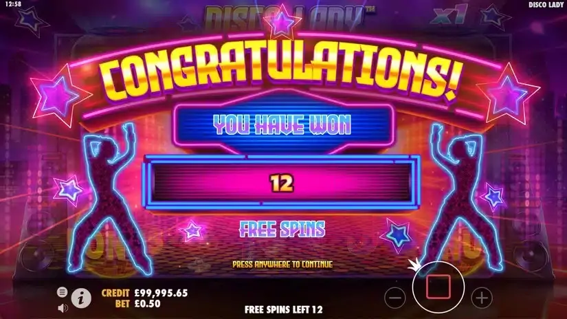 Disco Lady slot screenshot 6