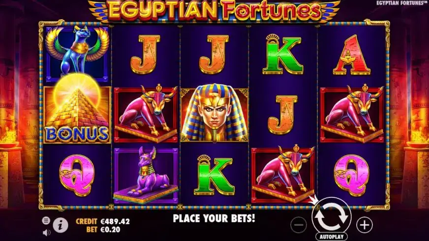 Egyptian Fortunes slot screenshot 