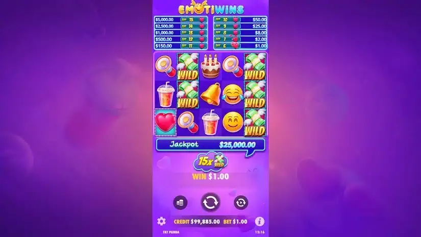 Emotiwins slot screenshot 