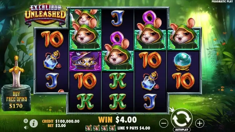 Excalibur Unleashed slot screenshot 2