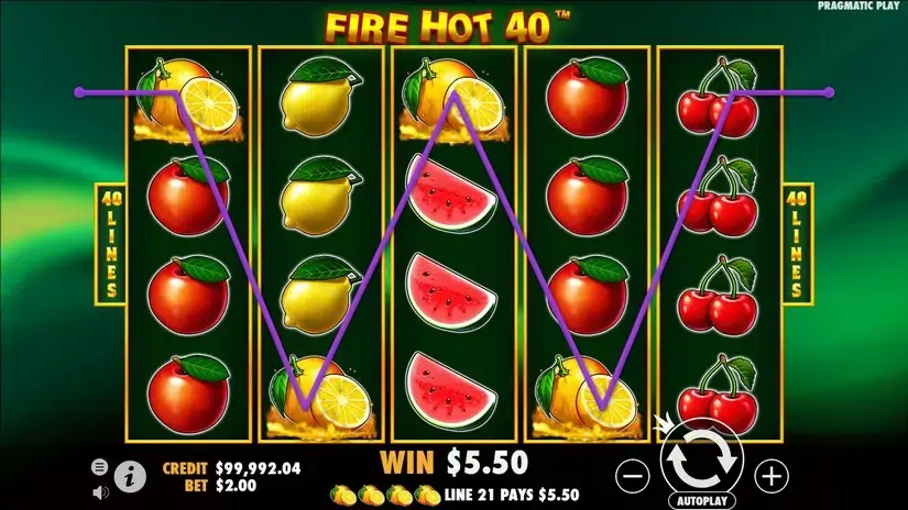 Fire Hot 40 slot screenshot 3
