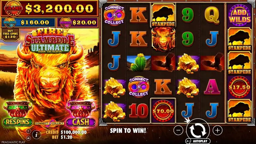 Fire Stampede Ultimate slot screenshot 1