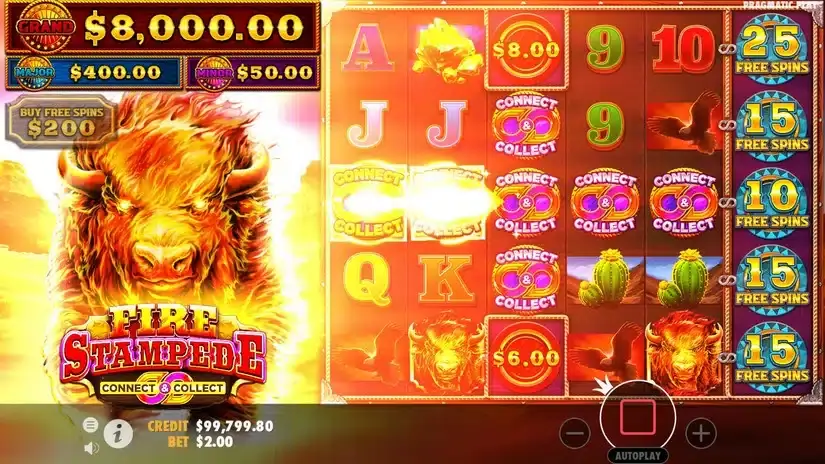 Fire Stampede slot screenshot 2