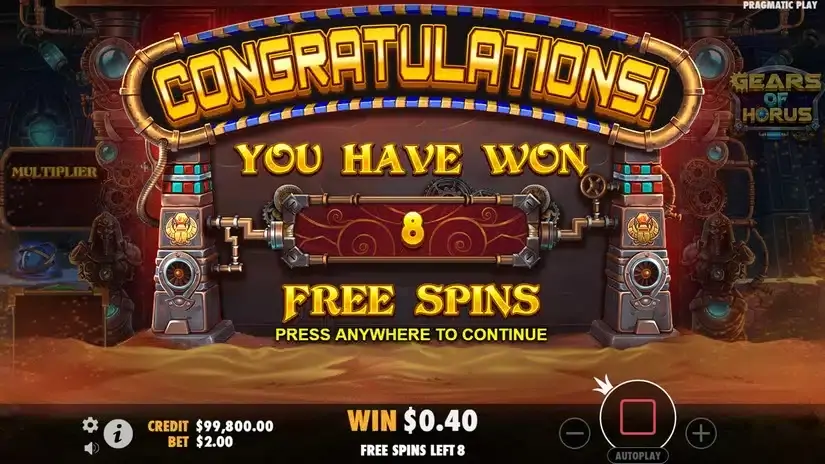 Gears of Horus slot screenshot 3