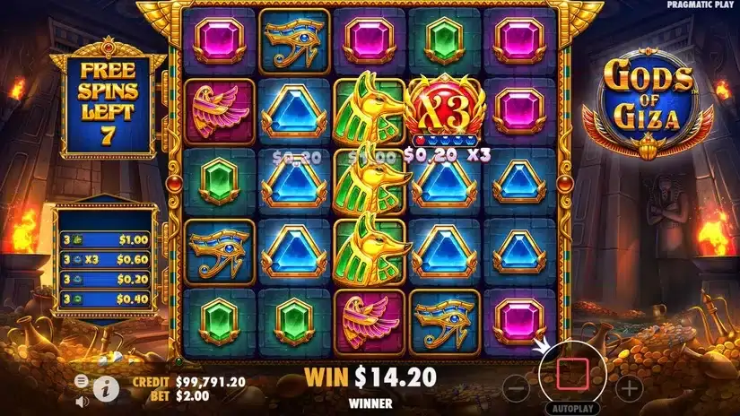 Gods of Giza slot screenshot 