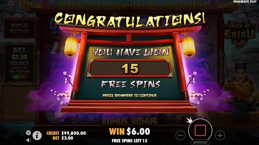 Grace of Ebisu slot screenshot 3