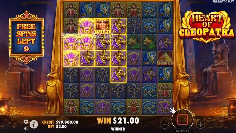 Heart of Cleopatra slot screenshot 