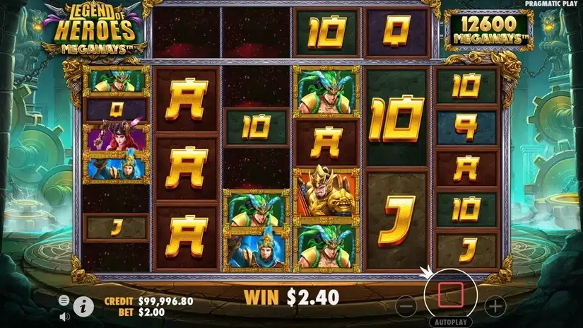 Legend of Heroes Megaways slot screenshot 2