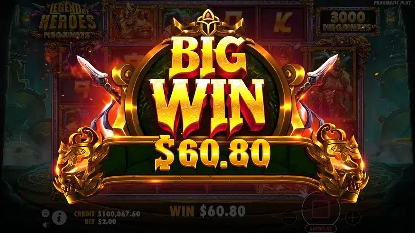 Legend of Heroes Megaways slot screenshot 