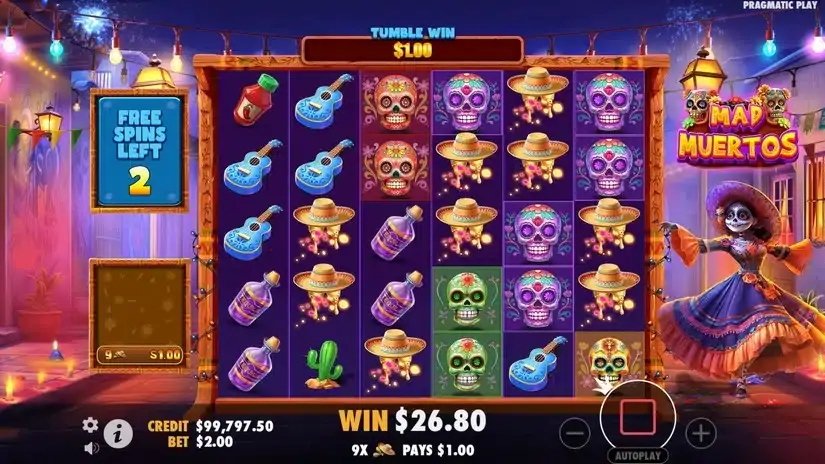 Mad Muertos slot screenshot 2