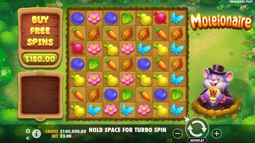 Moleionaire slot screenshot 