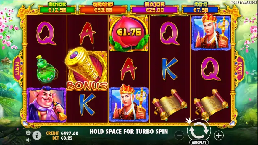 Monkey Warrior slot screenshot 