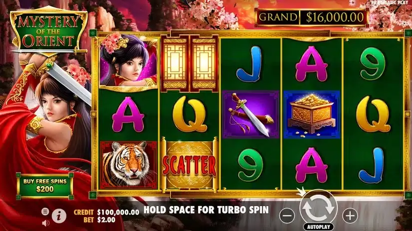 Mystery of the Orient slot screenshot
