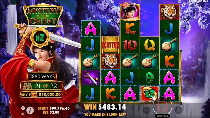 Mystery of the Orient slot screenshot