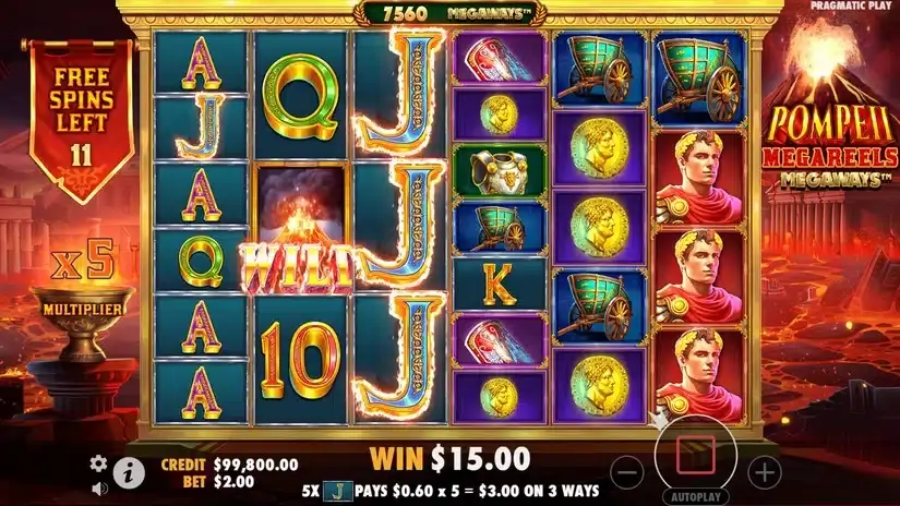 Pompeii Megareels Megaways slot screenshot 4