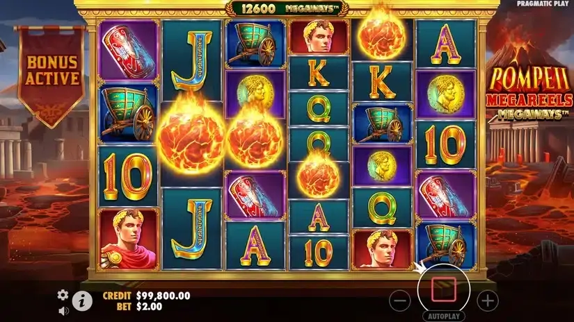 Pompeii Megareels Megaways slot screenshot 2