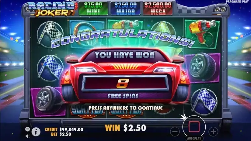 Racing Joker slot screenshot 3