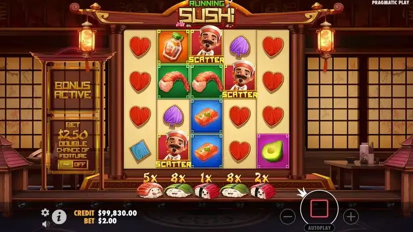 Running Sushi slot screenshot 2