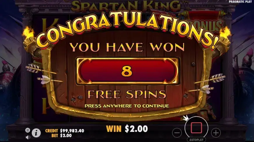 Spartan King slot screenshot 3