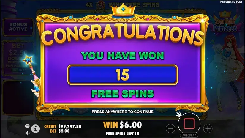 Starlight Princess slot screenshot 4