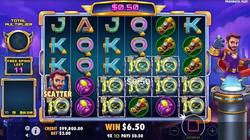 Supermania slot screenshot 4