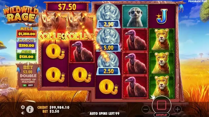Wild Wild Rage slot screenshot 3