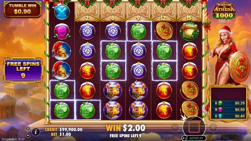 Wisdom of Athena 1000 Xmas slot screenshot 5