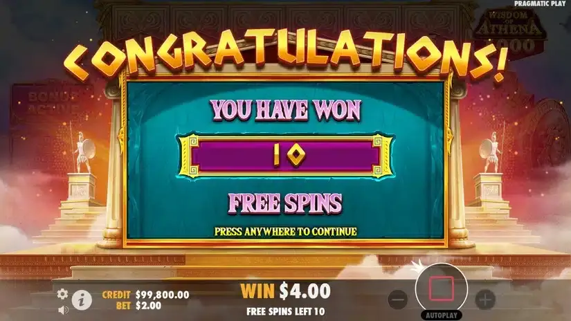 Wisdom of Athena 1000 slot screenshot 3