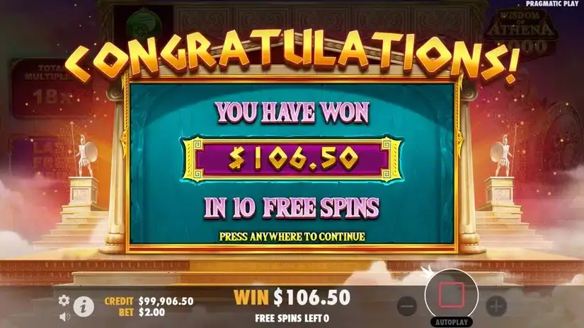 Wisdom of Athena 1000 slot screenshot 