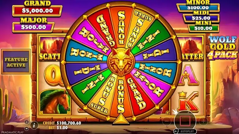 Wolf Gold 4 Pack slot screenshot 5