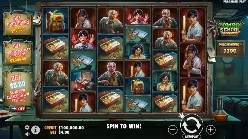 Zombie School Megaways slot screenshot 