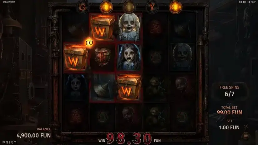 Dreadworks slot screenshot 